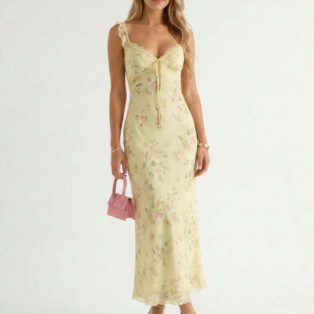 Millie Blue Summer Floral Dress - Yellow